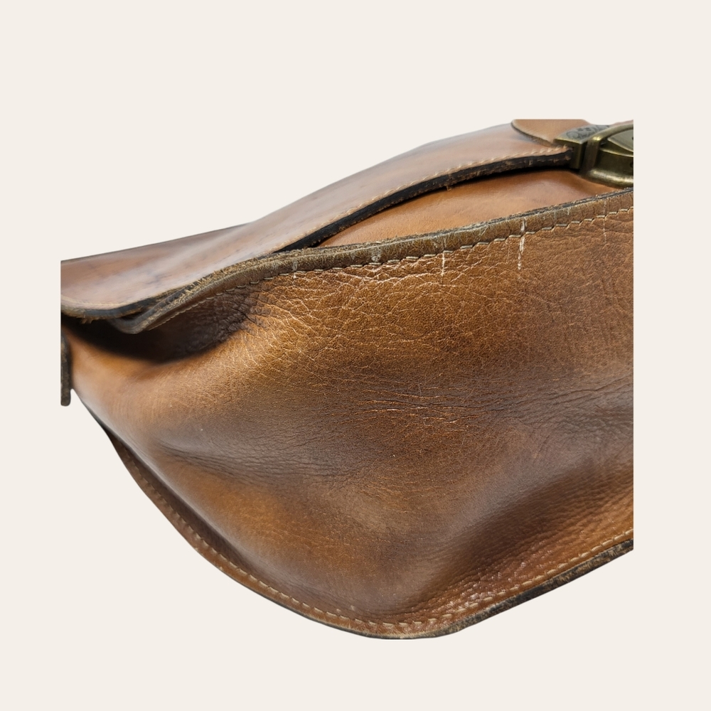 Patricia Nash Brown Leather Map-Print Shoulder Bag - Picture 7 of 15